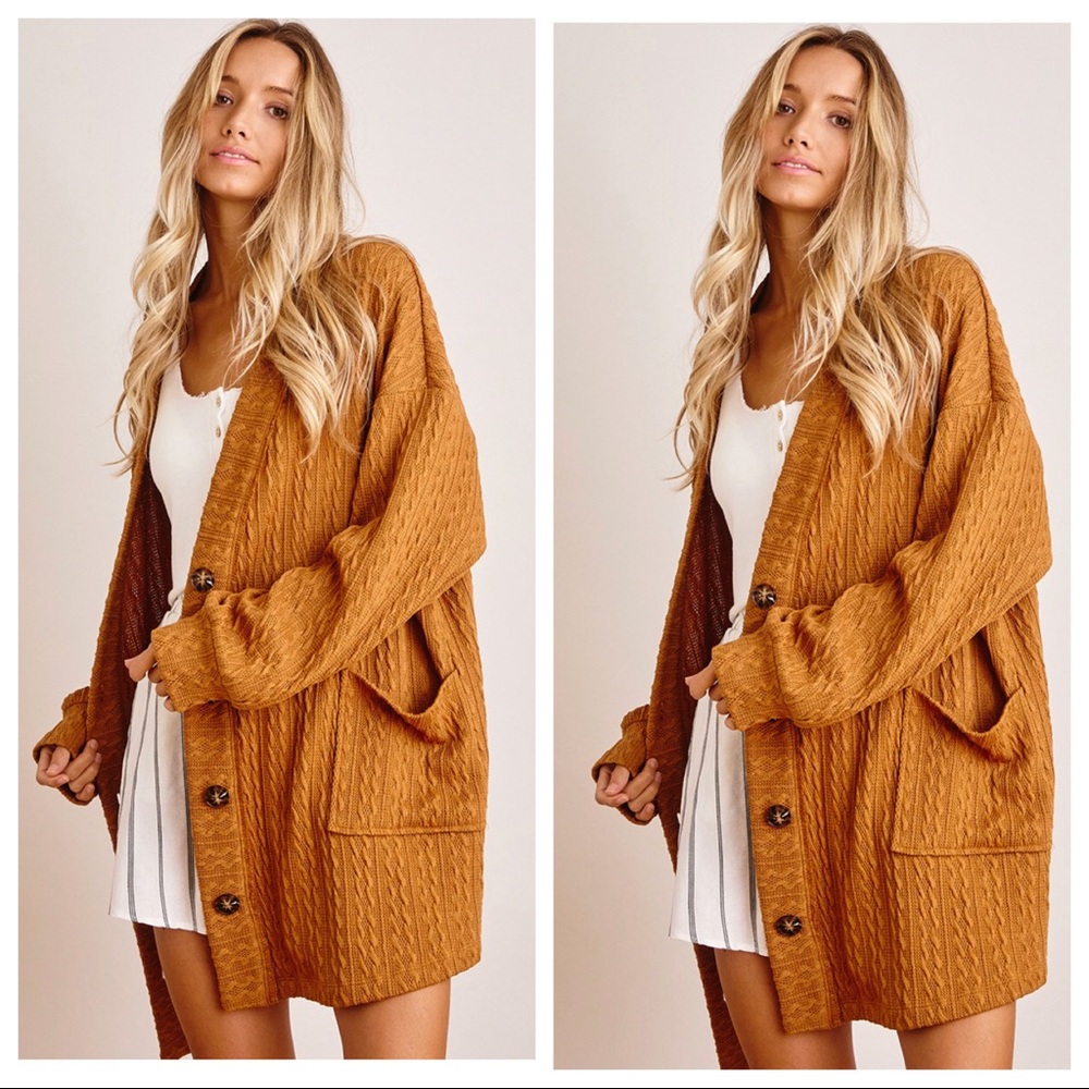 Cozy Oversized Cardigan With Pockets - Picture 3 of 5